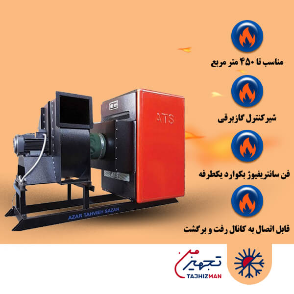 هیتر گازی کانالی صنعتی آذر تهویه مدل SD-A650