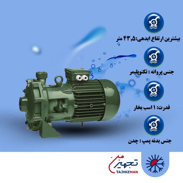 پمپ آب 1 اسب بشقابی دو پروانه داب K35/40M