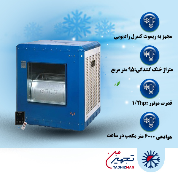 کولر آبی 6000 ترموستاتیک ایران شرق مدل IS60