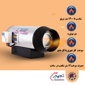 جت هیتر دوموتوره گازی نیرو تهویه البرز مدل 2G-100