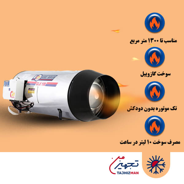 جت هیتر گازوئیلی نیرو تهویه البرز مدل GLE-100