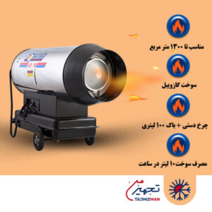 جت هیتر گازوئیلی باکدار نیرو تهویه البرز مدل GLB-100