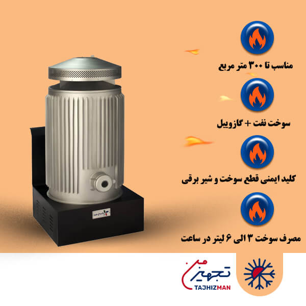 بخاری کارگاهی نفتی گازوئیلی 450 مهیاسان مدل mos450