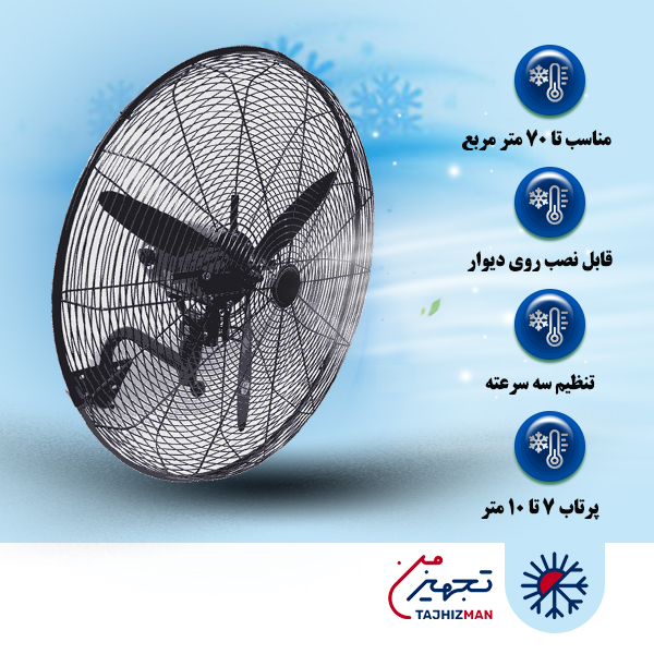 پنکه خشک 75 سانت صنعتی مدل دیواری