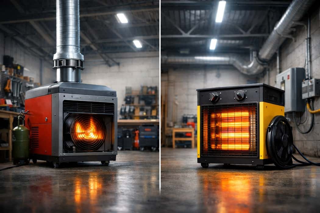 مقایسه بخاری گازی و برقی کارگاهی؛ کدام گزینه برای کارگاه منطقی‌تر است؟