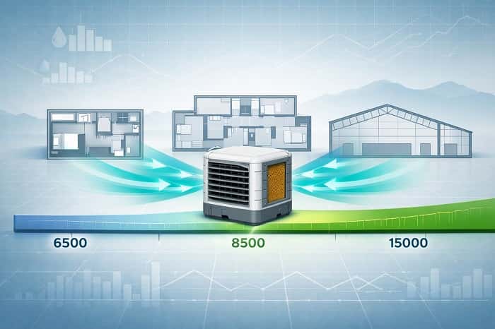 راهنمای انتخاب ظرفیت کولر سلولزی