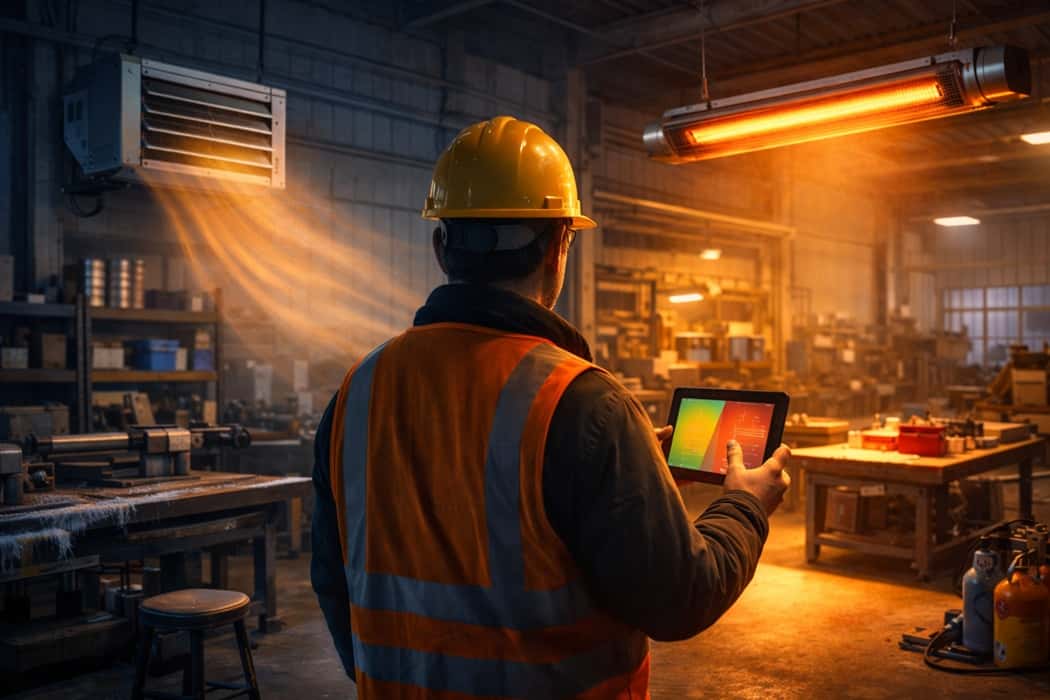 تفاوت هیتر فندار و بخاری تابشی کارگاهی