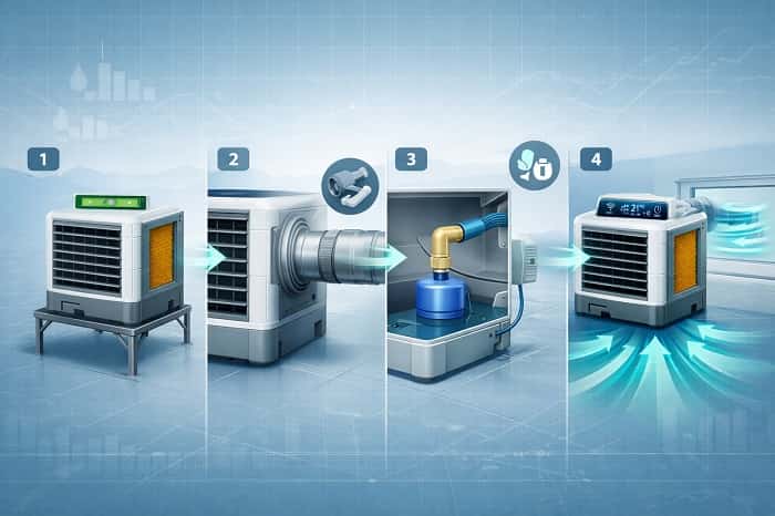 نحوه نصب کولر سلولزی؛ راهنمای مرحله‌به‌مرحله برای نصب اصولی و ایمن