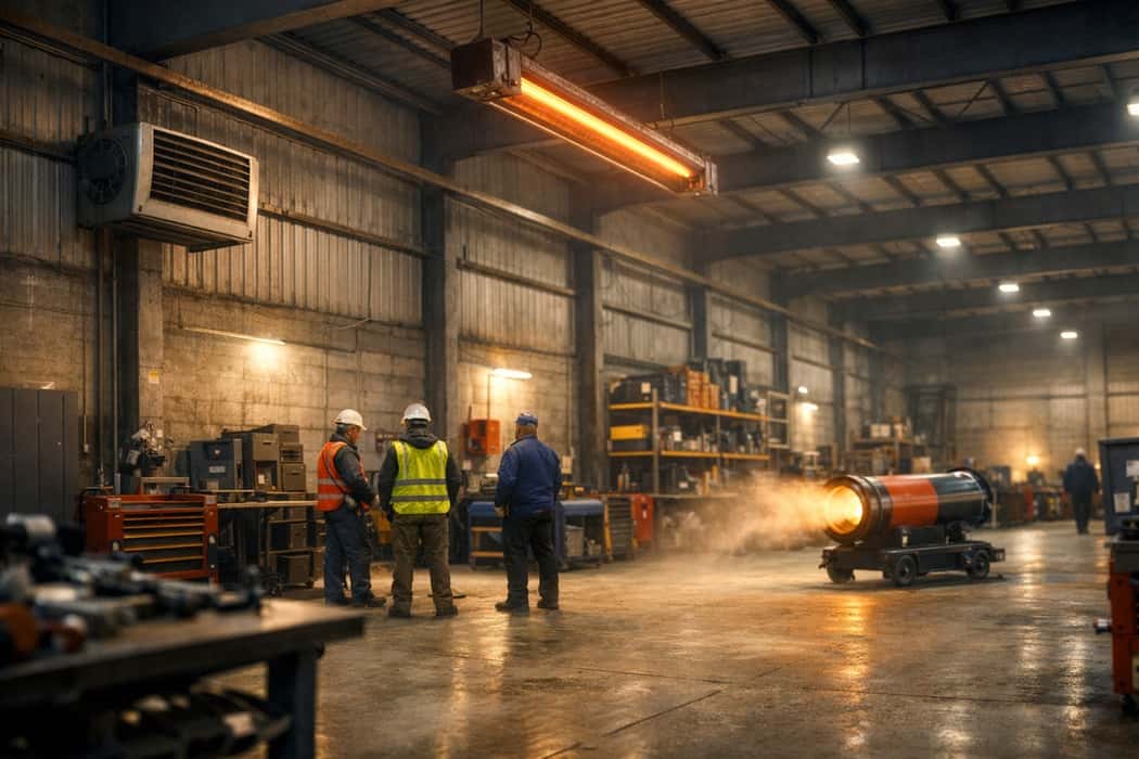 انواع بخاری صنعتی کم‌مصرف؛ راهنمای انتخاب برای سوله و کارگاه