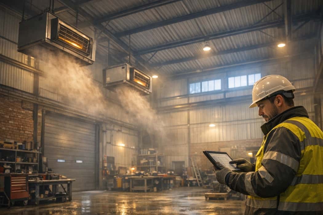 انتخاب ظرفیت بخاری کارگاهی بر اساس متراژ در کارگاه‌ها و سوله‌ها