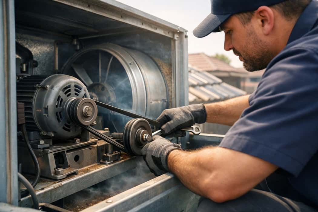 تنظیم تسمه کولر آبی؛ راهنمای دقیق برای کاهش صدا و بهبود باددهی