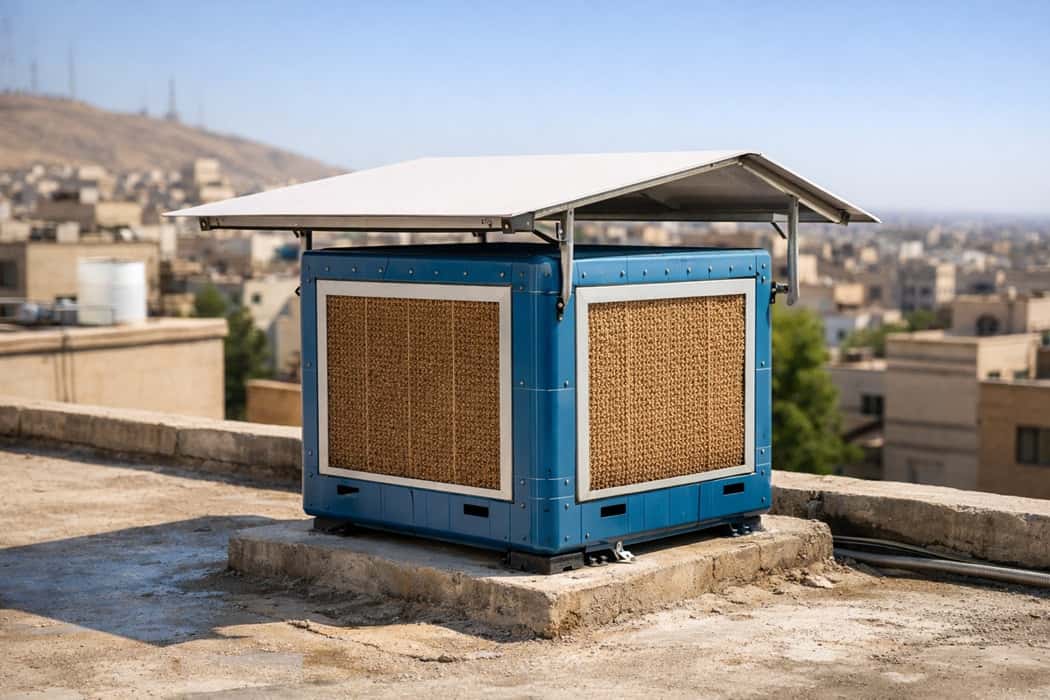 سایه‌بان کولر آبی؛ راهی ساده برای خنک‌تر شدن باد و کاهش فشار روی دستگاه