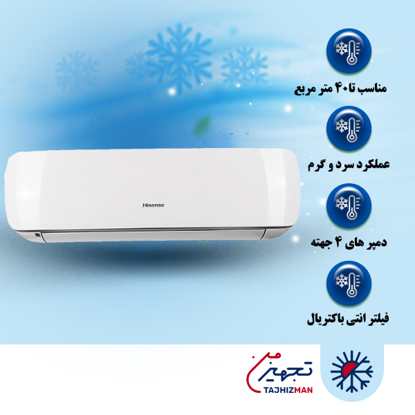 کولر گازی 18000 هایسنس سرد و گرم مدل AS-18HR4SYRCA01