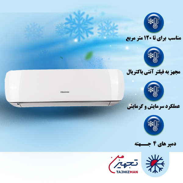 کولر گازی 30000 هایسنس سرد و گرم مدلAS-30HR4SYRCA01